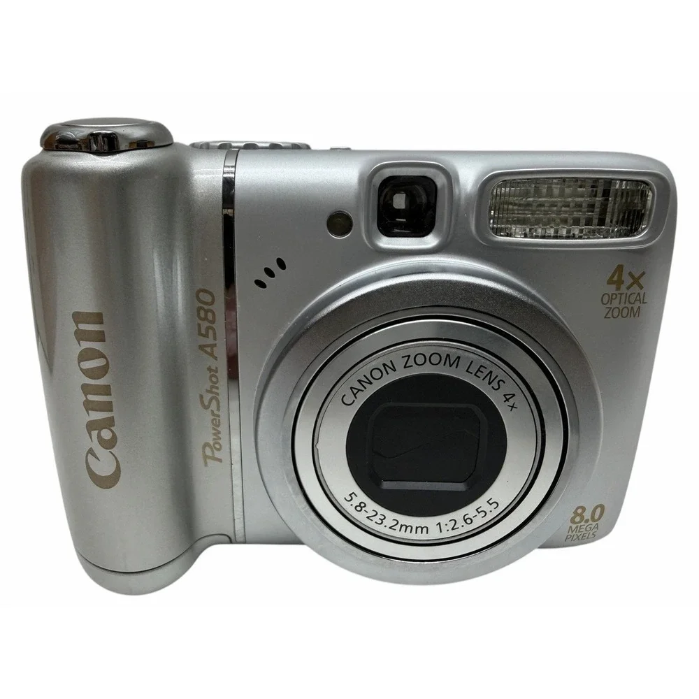 Canon PowerShot A580 8MP Digital Camera Tested Works Box Case Manuals Cables